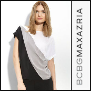 BCBGMaxAzria Tops - BCBGMAXAZRIA SILK Colorblock Asymmetrical Top BCBGMaxAzria Tops - BCBGMAXAZRIA SILK Colorblock Asymmetrical Top